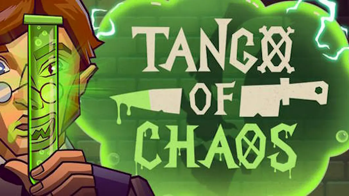 Interface do jogo de slot Tango of Chaos com elementos laboratoriais